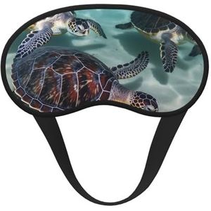 Zeeschildpadden slaapmasker voor dames en heren, zacht en comfortabel slaapmasker, verduisterend, slaapoogbedekking voor reizen, yoga, dutje in ploegendienst