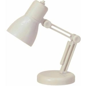 Mini LED-bureaulamp met 180 graden rotatie leeslamp, draagbare hoge helderheid warm licht bureaulamp, geschikt voor lezen in reisslaapkamers (kleur: wit)