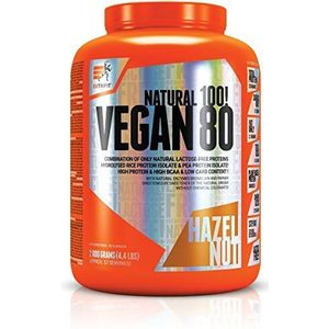 Extrifit Vegan 80-1 verpakking x 2000g - Mengsel van plantaardige eiwitten - Geen suiker en geen lactose (Hazelnut)