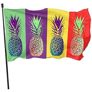 Vlag 90x150cm, Kleurrijke Ananas Zomer Vlaggen Muur Decor Breeze Vlag Grappige Boerderij Vlag, Voor College Dorm Room, Feesten, Festival