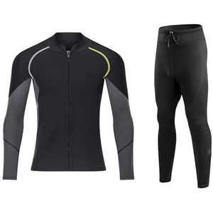 Thermisch duikpak voor mannen en vrouwen, 1,5 mm, neopreen, om te zwemmen, snorkelen, surfen, zeilen, jas en duikbroek (zwart, XL)