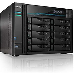 Asustor Lockerstor 10 AS6510T 10 Bay NAS - netwerkopslagbehuizing, Quad Core 2.1GHz CPU, 8GB RAM DDR4, M.2 NVMe SSD Caching
