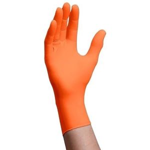 10-100 stuks nitril handschoenen oranje wegwerppoeder latexvrij for kapsalon, keuken, dierenverzorging, lichte industriële en dagelijkse bescherming(10PCS,M)