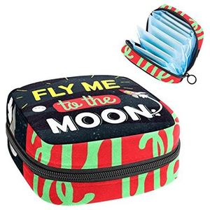 Periode Pouch, Draagbare Tampon Opbergtas voor Maandverband, Galaxy Starry Sky, Meerkleurig, 4.7x6.6x6.6 in/12x17x17 cm