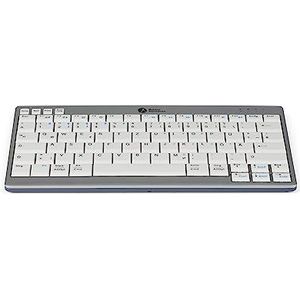 BakkerElkhuizen UltraBoard 950 Wireless, Draadloos compact toetsenbord, Duitse layout Qwertz, Bluetooth, lichtgrijs/wit