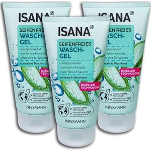 ISANA zeepvrije wasgel, 3 x 150 ml, verpakking van 3 stuks