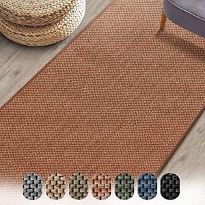 Floordirekt - Sabang Tapijtloper/vloerkleed in sisal-look | verkrijgbaar in vele kleuren en maten | antistatisch, geluiddempend & geschikt voor vloerverwarming | 80 x 450 cm | terra