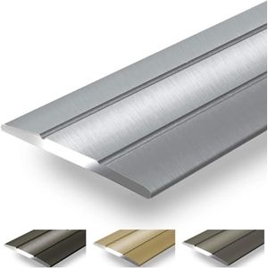 casa pura Aluminium overgangsprofiel Firm | C-vorm | geanodiseerde overgangsrail, zilver | 1 stuk, 100 cm lengte, zelfklevende afdekstrip | breedte 36 mm