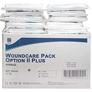 Shermond Premier Wound Care Pack Option II Plus met oranje zakken en middelgrote nitrilhandschoenen, 50 stuks