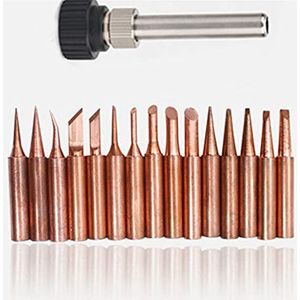 Vervang de loodvrije lasverbinding Soldeerpunten koper loodvrij for 936 soldeerstation met hulsbehuizing 15 stuks(15 Tip With Sleeve)