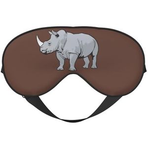 Dier Neushoorn Print Functionaliteit Gezellig Oogmasker Verstelbare Riem Nap Nacht Reizen Camping Yoga Relax