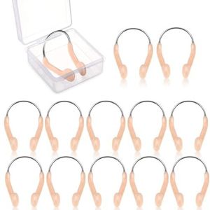 Zwemneusklem - Beige - 12 Stuks - Waterdichte Comfortabele Neusklemmen van Siliconen