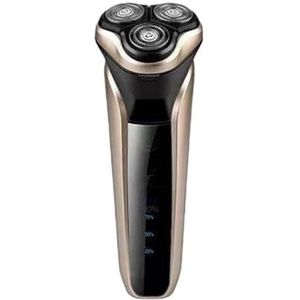 Elektrisch scheerapparaat for heren met LED-display, afwasbare kop, snel bewegende kop, draagbaar reisscheerapparaat for thuis(Gold)
