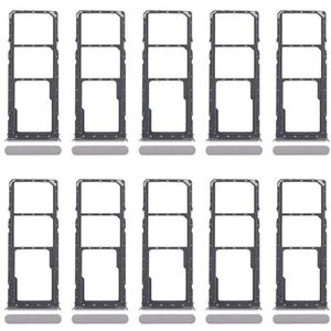 ZZjingli for Realme Narzo C71 4G RMX5303 10 stuks SIM-kaarthouder + SIM-kaarthouder + Micro SD-kaarthouder (zilver) (paars) (donkergroen)(Silver)