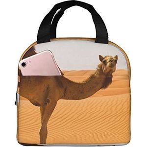 JYQCNSMJYB2 Desert Sand Camel Print Light Duurzame Tote Bag voor Kantoorwerk School Geïsoleerde Lunchbox voor Vrouwen en Mannen