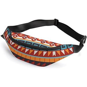 Aztec Patronen Gedrukt Fanny Pack Crossbody Verstelbare Taille Riem Tas Voor Mannen Vrouwen Reizen Wandelen Outdoor