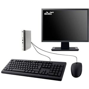 HP PC ProDesk 600 G3 Mini Display 22 inch Intel I3-6100T RAM 32GB SSD 480GB W11 WiFi (gereviseerd)