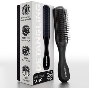 Ontwarrende haarborstel, compact en gemakkelijk schoon te maken, multifunctionele ontwarrende haarborstel voor vrouwen, mannen, ideaal voor alle haartypes, nat of droog, hittebestendige haarborstel,