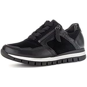 Gabor Lage sneakers voor dames, Zwart 37, 39 EU Breed