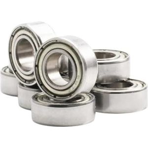 FUSHI 687ZZ 687ZZ kogellagers (7 x 14 x 5 mm), 10 stuks, 687ZZ RS 2RS open handstuklagers voor high-speed videokaart voor motor. (S687rs roestvrij staal)