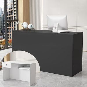 Minimalistische Receptiebalie Houten Receptiebalie, Receptiebalie Draagbare Podiumstandaard Moderne Winkelbalie, Voor Kantoren Multifunctionele Receptietafel(Black,80cm/31.4in)