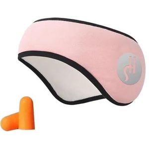 2-in-1 geluidsreducerende slaap oordopjes verstelbaar oogmasker geïsoleerdoordopjes reizen dutje lunch pauze geluidsisolatie oorbeschermers (roze)
