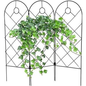 Stevige plantenstok - Veelzijdige plantensteun, metalen potplantensteun voor binnen | Opvouwbare bloempotstandaard, decoratieve groentenwijnstok, bloempottensteunen voor terras, 23x8 inch