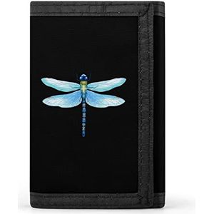 Blauwe Dragonfly Casual Heren Creditcardhouder Portefeuilles voor Vrouwen Slanke Duurzame Portemonnee met ID Venster