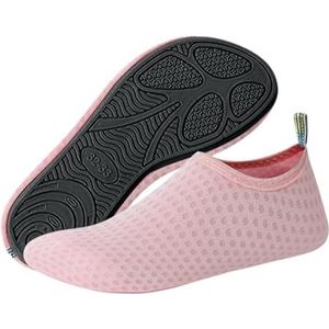 Waterschoenen, zwemmen, duikschoen, uniseks, waterschoenen, zomer, aqua-strand, platte schoen, zee, antislip, sneakersokken, pantoffel voor dames en heren, voor surfen, duiken, roze, 44/45 EU