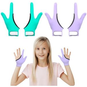 4 stuks duimzuigbeschermingshandschoenen voor kinderen van 5 tot 13 jaar (lichtpaars + groen)
