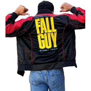 Aksah Fashion Fall Guy Ryan Gosling Stunt Team Jacket's Collection - Stijlvolle motorjassen voor heren, Zwart en Rood, S