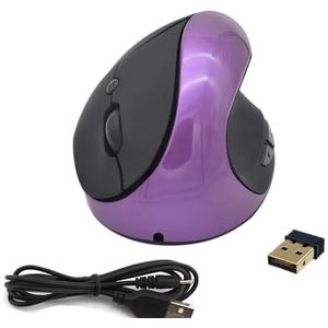 Ergonomic Vertical Mouse -PYRIOLHI- Reduces fatigue - 2.4G wireless rechargeable - 3 adjustable DPI's - Suitable for a wide range of devices - Coloured(Purple)