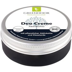 GREENDOOR Black Power Deodorant Deodorant met actieve kool, 50 ml, natuurlijke crème, deodorant, natuurlijk zonder aluminiumzouten, alcohol, dierproeven, veganistisch, aloë vera natuurlijke cosmetica