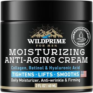 Men's Face Moisturizer Cream - Anti Aging & Wrinkle - Made in USA - Collageen, Hyaluronzuur, Vitaminen E & A, avocado-olie - After Shave Lotion - Age Facial Skin Care - Day & Night Moisturizing, 2 oz