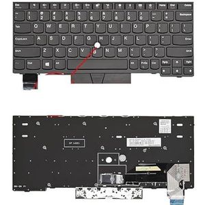 Amerikaans/Russisch laptoptoetsenbord voor ThinkPad X280 A285 X390 X395 L13 voor Yoga S2 5th voor achtergrondverlichting(US Black Hole)