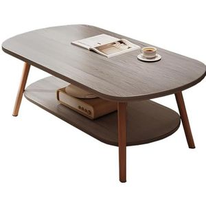 Multifunctionele klaptafel, 2-laags ovale salontafel, moderne koffie- en theetafel met opbergvak, mid-century salontafel for de woonkamer(Grey,47.24""Lx23.62""Wx16.54""H(120x60x42cm))