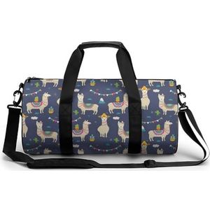 Leuke cartoon lama alpaca draagbare sporttas voor vrouwen en mannen reizen plunjezak voor sport print gymbag grappige yoga tas