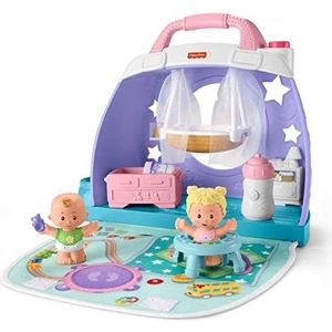 Fisher-Price GKP70 Little People babykamer, inklapbare en draagbare speelset voor peuters en kleuters tot 5 jaar