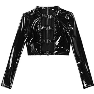 SHANHE Sexy Latex Bandage Lingerie Set Hollow Out Blote Chestg Turnpakje Vrouwen Lederen Jas Pak Vrouwelijke Bodysuit