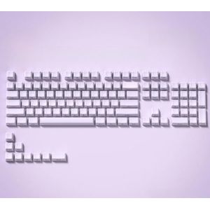 QPSJXN KEYCAPS CELOCAPS doorschijnend roze OEM-profiel zijdruk voor mechanische gaming-toetsenborden MX (paarse zijde print)