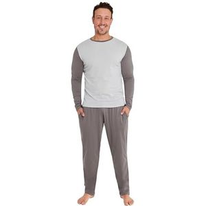 CityComfort Pyjama voor heren, zachte loungewear met lange mouwen voor mannen en tieners, Boot Leg Cut Houtskool Grijs, L