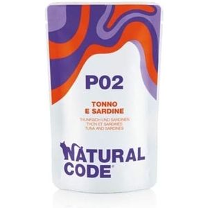 Natural Code Zak van kookwater, 70 g, P02, ton, sardines