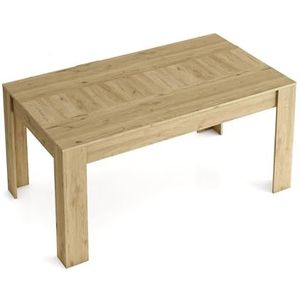Skraut Home - KAI Uitschuifbare tafel tot 200 cm - 76 x 140 x 90 cm - Voor elke gelegenheid - Eiken - Ideaal in eetkamer of keuken - Moderne stijl - Eikenhout
