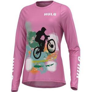 HULG MTB-shirt voor dames, mountainbike T-shirts voor zomer / lente / herfst, motorcross T-shirts voor dames, sneldrogend, ademend en ademend (stijl 01, XXL)