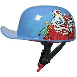 Motorhelm, For heren Vintage helm Duitse stijl fiets cruiser chopper scooter bromfiets ATV helmen H,XL=59-60cm(J,XL=5960cm)