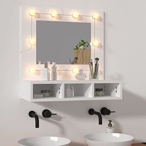 DIGBYS Spiegelkast met LED Wit 60x31,5x62 cm