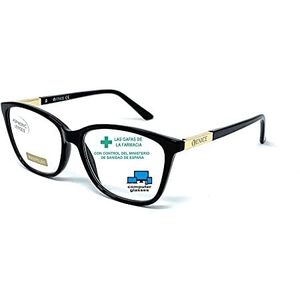 Venice Smart Bril voor dames, design in de kleuren: Demi, paars, groen en zwart, dioptrie: 1 tot 3,5 (zwart, 2,50)