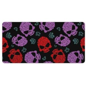Eng En Leuke Bloem Schedel Patroon Mode Bureau Muismat Antislip Gaming Muismat Accessoires Decor 30x60cm