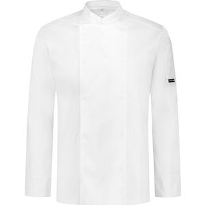 PALLTEX NORI LS Koksjas Unisex Koksjas Dames Koksjas Heren Zwart / Wit Kokkleding Professional Chef Uniform Lange Mouwen, wit, XS