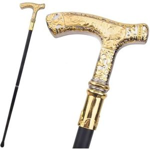 35 Inch Gouden Witte Wolf Luxe Patroon Wandelstok, Feestelijke Mode Elegante Wandelstok Decoratieve Cospaly Stok